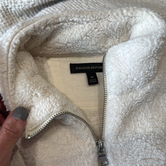 Banana Republic Sherpa 1/4 Zip M - Picture 2 of 4
